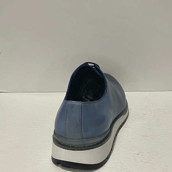 Emilio Franco shoes sneakers casual blue Italian leather Oxford - Picture 5 of 7